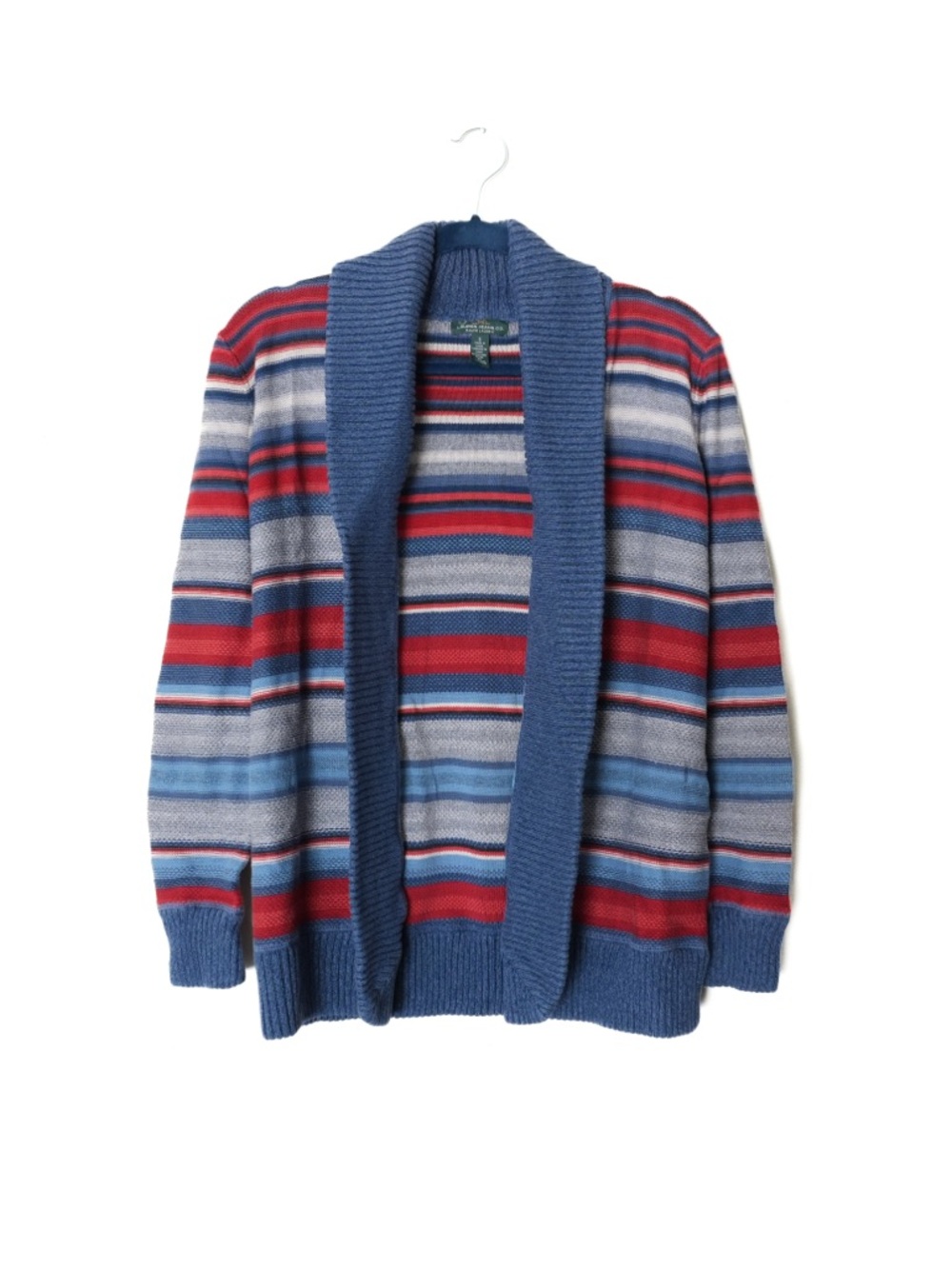 Lauren Ralph Lauren Blue Red Striped Western Multicolor Cardigan